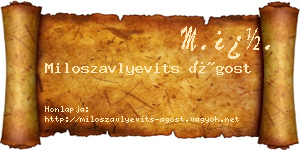 Miloszavlyevits Ágost névjegykártya